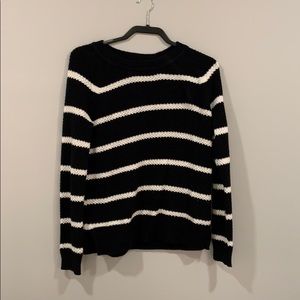 Black and white knit sweater